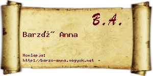 Barzó Anna névjegykártya