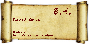 Barzó Anna névjegykártya